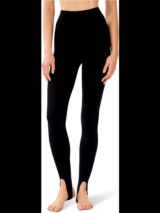 KHAITE Pants - KHAITE Black High-Rise Stirrup Leggings